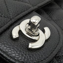 シャネル CHANEL マトラッセ 25 フラップバッグ A01112 ブラック キャビアスキン ショルダーバッグ シルバー金具 ダブルチェーン ダブルフラップ ココマーク 黒