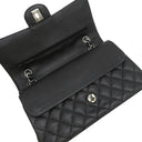 シャネル CHANEL マトラッセ 25 フラップバッグ A01112 ブラック キャビアスキン ショルダーバッグ シルバー金具 ダブルチェーン ダブルフラップ ココマーク 黒