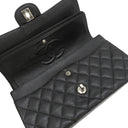 シャネル CHANEL マトラッセ 25 フラップバッグ A01112 ブラック キャビアスキン ショルダーバッグ シルバー金具 ダブルチェーン ダブルフラップ ココマーク 黒