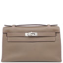 エルメス HERMES ポシェットケリー エトゥープ×ウノピンク スイフト ハンドバッグ シルバー金具 グレージュ ミニバッグ バイカラー