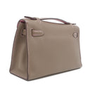 エルメス HERMES ポシェットケリー エトゥープ×ウノピンク スイフト ハンドバッグ シルバー金具 グレージュ ミニバッグ バイカラー