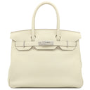 エルメス HERMES バーキン30 クレ トゴ ハンドバッグ シルバー金具 オフホワイト