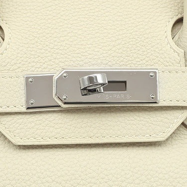 エルメス HERMES バーキン30 クレ トゴ ハンドバッグ シルバー金具 オフホワイト