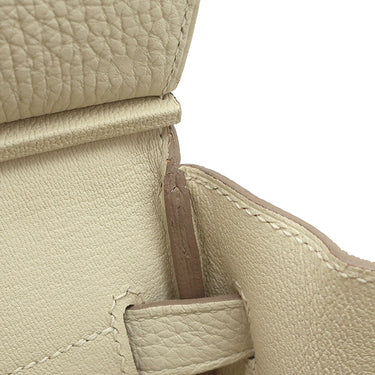 エルメス HERMES バーキン30 クレ トゴ ハンドバッグ シルバー金具 オフホワイト