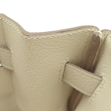 エルメス HERMES バーキン30 クレ トゴ ハンドバッグ シルバー金具 オフホワイト