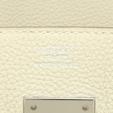 エルメス HERMES バーキン30 クレ トゴ ハンドバッグ シルバー金具 オフホワイト