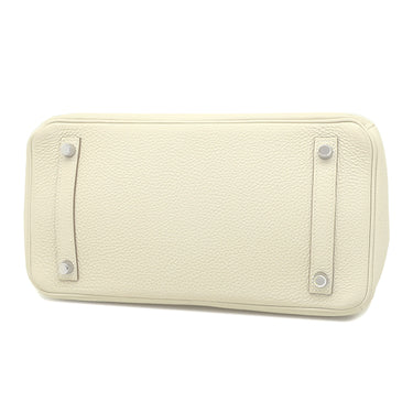 エルメス HERMES バーキン30 クレ トゴ ハンドバッグ シルバー金具 オフホワイト