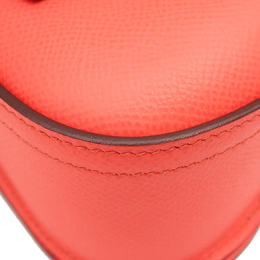 エルメス HERMES デッラ カヴァッレリア ミニ ローズテキサス ヴォーエプソン ショルダーバッグ シルバー金具 コーラル