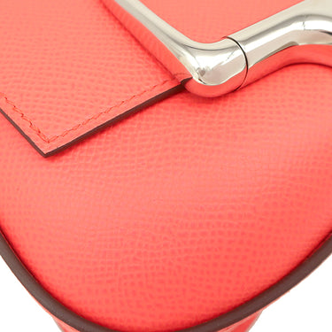 エルメス HERMES デッラ カヴァッレリア ミニ ローズテキサス ヴォーエプソン ショルダーバッグ シルバー金具 コーラル