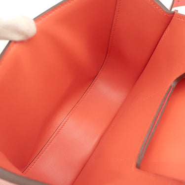 エルメス HERMES デッラ カヴァッレリア ミニ ローズテキサス ヴォーエプソン ショルダーバッグ シルバー金具 コーラル