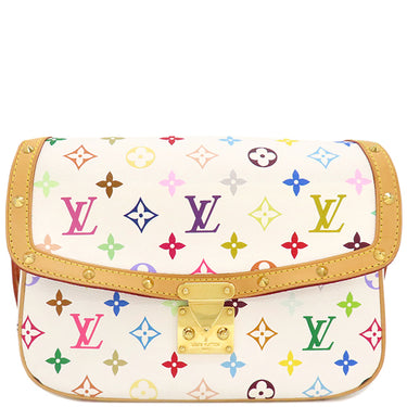 ルイヴィトン LOUIS VUITTON ソローニュ M92661 ブラン モノグラムマルチカラーキャンバス ショルダーバッグ ゴールド金具 白 斜め掛け