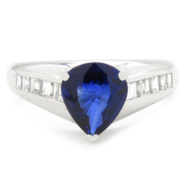 TASAKI TASAKI ロイヤルブルー サファイア ダイヤモンドリング プラチナシルバー Pt900 サファイア ダイヤモンド リング 指輪 スリランカ産 青 ブルー 18号