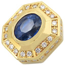 ノンブランド NON BRAND ブルーサファイア ダイヤ イエローゴールド K14YG サファイア ダイヤモンド ペンダントトップ 青