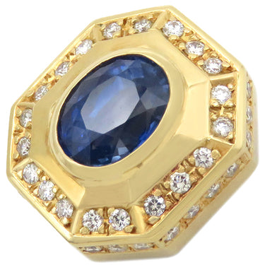 ノンブランド NON BRAND ブルーサファイア ダイヤ イエローゴールド K14YG サファイア ダイヤモンド ペンダントトップ 青