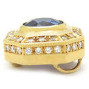 ノンブランド NON BRAND ブルーサファイア ダイヤ イエローゴールド K14YG サファイア ダイヤモンド ペンダントトップ 青