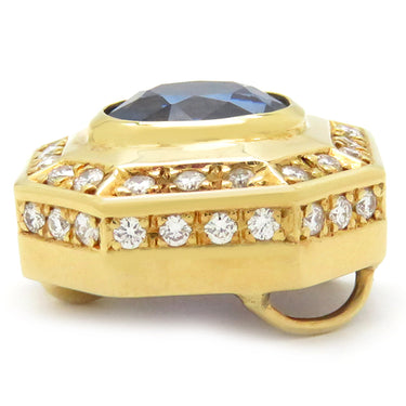 ノンブランド NON BRAND ブルーサファイア ダイヤ イエローゴールド K14YG サファイア ダイヤモンド ペンダントトップ 青