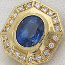 ノンブランド NON BRAND ブルーサファイア ダイヤ イエローゴールド K14YG サファイア ダイヤモンド ペンダントトップ 青