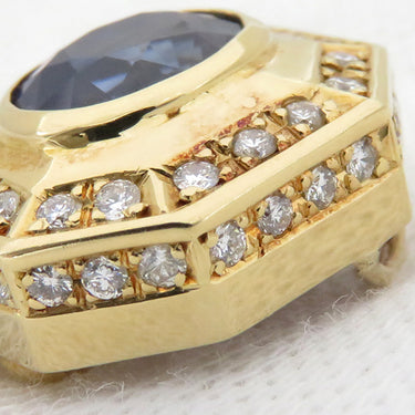 ノンブランド NON BRAND ブルーサファイア ダイヤ イエローゴールド K14YG サファイア ダイヤモンド ペンダントトップ 青