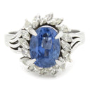 ノンブランド NON BRAND ブルーサファイア ダイヤリング プラチナシルバー Pt900 サファイア リング 指輪 青 非加熱 スリランカ産 12号