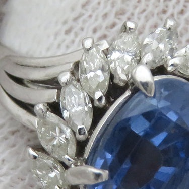 ノンブランド NON BRAND ブルーサファイア ダイヤリング プラチナシルバー Pt900 サファイア リング 指輪 青 非加熱 スリランカ産 12号