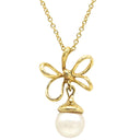 ティファニー Tiffany & Co パール ペンダント イエローゴールド K18YG パール ネックレス フラワーモチーフ 750YG 18金