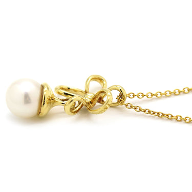 ティファニー Tiffany & Co パール ペンダント イエローゴールド K18YG パール ネックレス フラワーモチーフ 750YG 18金