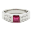 ノンブランド NON BRAND ルビー ダイヤリング プラチナシルバー Pt900 ルビー ダイヤモンド リング 指輪 レッド 赤 17号