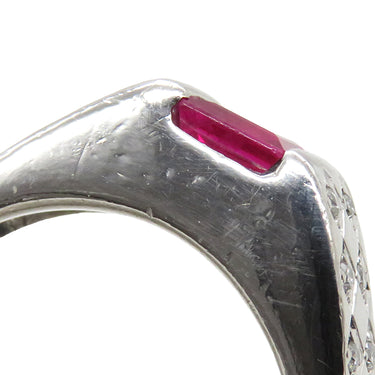 ノンブランド NON BRAND ルビー ダイヤリング プラチナシルバー Pt900 ルビー ダイヤモンド リング 指輪 レッド 赤 17号