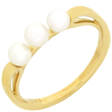 ミキモト MIKIMOTO リング PR-1476K パールホワイトXイエローゴールド K18YG パール リング 指輪 MIKIMOTO  12号