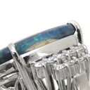 ノンブランド NON BRAND ブラックオパール ダイヤリング プラチナシルバー Pt900 ブラックオパール ダイヤモンド リング 指輪 12号