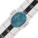 ノンブランド NON BRAND ブラックオパール ダイヤリング プラチナシルバー Pt900 ブラックオパール ダイヤモンド リング 指輪 12号