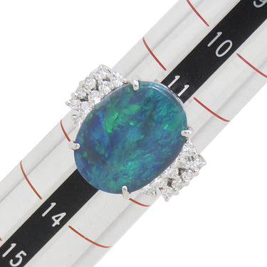 ノンブランド NON BRAND ブラックオパール ダイヤリング プラチナシルバー Pt900 ブラックオパール ダイヤモンド リング 指輪 12号