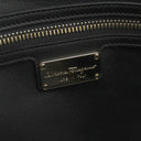 サルヴァトーレ・フェラガモ Salvatore Ferragamo フィアンマ ブラック×ブラウン×ホワイト レザー ハラコ 2WAYバッグ ゴールド金具 黒 茶 白 パッチワーク