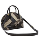 サルヴァトーレ・フェラガモ Salvatore Ferragamo フィアンマ ブラック×ブラウン×ホワイト レザー ハラコ 2WAYバッグ ゴールド金具 黒 茶 白 パッチワーク