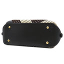 サルヴァトーレ・フェラガモ Salvatore Ferragamo フィアンマ ブラック×ブラウン×ホワイト レザー ハラコ 2WAYバッグ ゴールド金具 黒 茶 白 パッチワーク