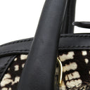 サルヴァトーレ・フェラガモ Salvatore Ferragamo フィアンマ ブラック×ブラウン×ホワイト レザー ハラコ 2WAYバッグ ゴールド金具 黒 茶 白 パッチワーク