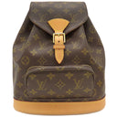 ルイヴィトン LOUIS VUITTON モンスリ MM M51136 モノグラム モノグラムキャンバス リュック・デイパック ゴールド金具 茶 バッグパック