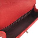 シャネル CHANEL ボーイシャネル A67086 レッド カーフスキン ショルダーバッグ シルバー金具 スタッズ 赤 肩掛け ココマーク