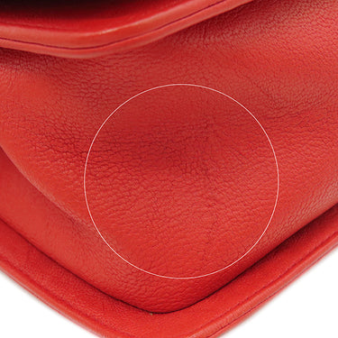 シャネル CHANEL ボーイシャネル A67086 レッド カーフスキン ショルダーバッグ シルバー金具 スタッズ 赤 肩掛け ココマーク