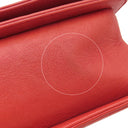 シャネル CHANEL ボーイシャネル A67086 レッド カーフスキン ショルダーバッグ シルバー金具 スタッズ 赤 肩掛け ココマーク