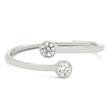 ティファニー Tiffany & Co フープ ダイヤリング 60408688 プラチナシルバー Pt950 ダイヤモンド リング 指輪 T＆Co. 二粒 2P 11.5号