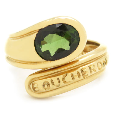 ブシュロン BOUCHERON グリーン トルマリンリング イエローゴールド K18YG グリーン トルマリン リング 指輪 750AU 13号