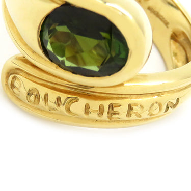 ブシュロン BOUCHERON グリーン トルマリンリング イエローゴールド K18YG グリーン トルマリン リング 指輪 750AU 13号