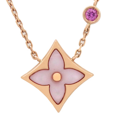 ルイヴィトン LOUIS VUITTON スターブロッサム BB Q03099 ピンクゴールド K18PG ピンクサファイヤ マザーオブパール ネックレス AU750 ローズゴールド LIMITED EDITION