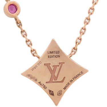 ルイヴィトン LOUIS VUITTON スターブロッサム BB Q03099 ピンクゴールド K18PG ピンクサファイヤ マザーオブパール ネックレス AU750 ローズゴールド LIMITED EDITION
