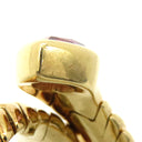 ブルガリ BVLGARI ドッピオ バチェラート ハート イエローゴールド K18YG ピンクトルマリン グリーントルマリン リング 指輪 750 18金 10号