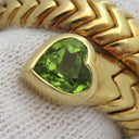 ブルガリ BVLGARI ドッピオ バチェラート ハート イエローゴールド K18YG ピンクトルマリン グリーントルマリン リング 指輪 750 18金 10号