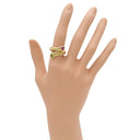 ブルガリ BVLGARI ドッピオ バチェラート ハート イエローゴールド K18YG ピンクトルマリン グリーントルマリン リング 指輪 750 18金 10号