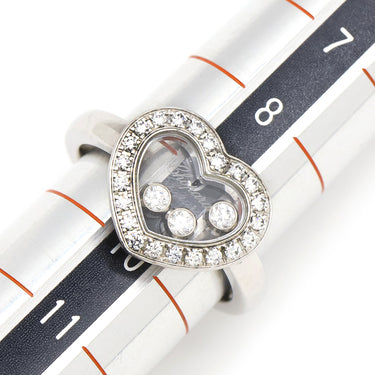 ショパール CHOPARD ハッピーダイヤモンド アイコン 82A611 ホワイトゴールド K18WG ダイヤモンド リング 指輪 Au750 18K ムービングダイヤ 3P ハート 9号