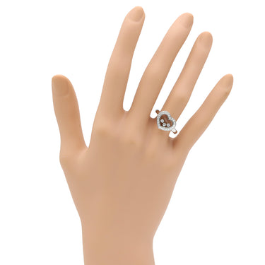 ショパール CHOPARD ハッピーダイヤモンド アイコン 82A611 ホワイトゴールド K18WG ダイヤモンド リング 指輪 Au750 18K ムービングダイヤ 3P ハート 9号